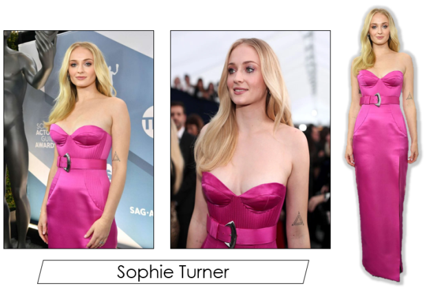 Sophie Turner Wears a Pink Louis Vuitton Dress to 2020 SAG Awards